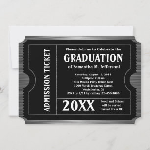 Invitación a un billete de graduación en franja ne
