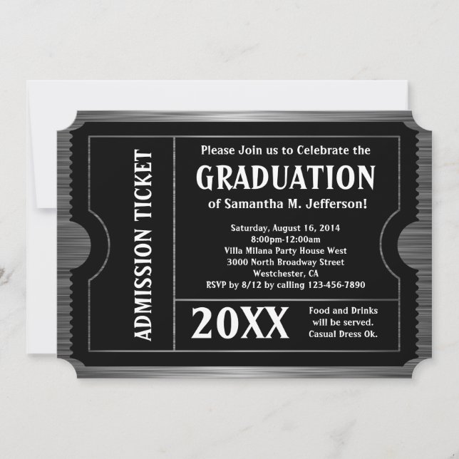 Invitación a un billete de graduación en franja ne (Anverso)