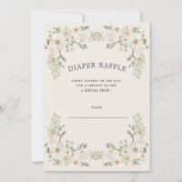 Invitación a un billete de rifa de marfil floral