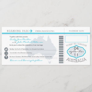 Invitación a un Boda australiano para abordar un p