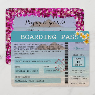 Invitación a un Boda de Hawái para un pase de emba