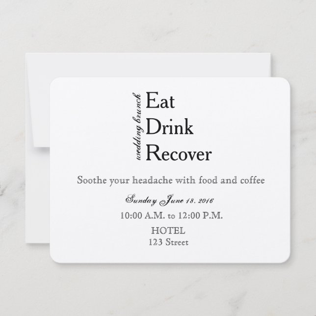 Invitación a un brunch Boda (Anverso)