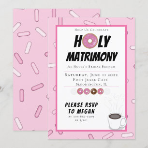 Invitación a un brunch de donut rosado doble Perso