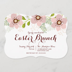 Invitación a un brunch de Pascua dulce Pastel Flor