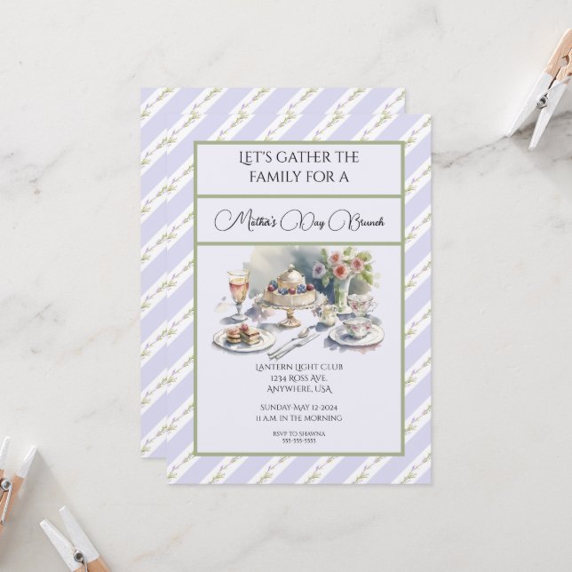 Invitación a un brunch del día de la madre de lava (Anverso/Reverso In Situ)