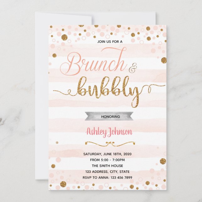 Invitación a un brunch y a una ducha nupcial (Anverso)