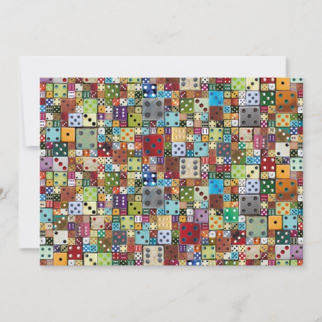 Invitación a un Bunco de dados coloridos (Anverso)