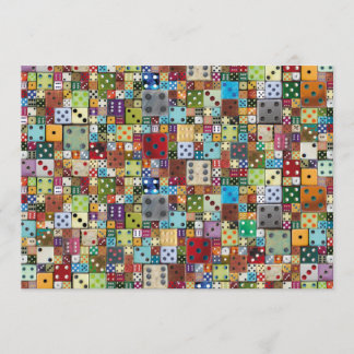 Invitación a un Bunco de dados coloridos