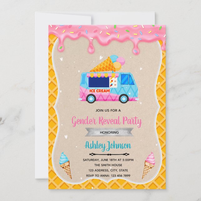 Invitación a un camión de helados (Anverso)