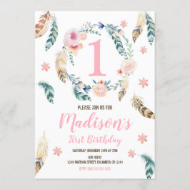 Invitación a un Chica en la tribu Boho por el prim