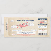 Invitación a un Chica por el cumpleaños del billet