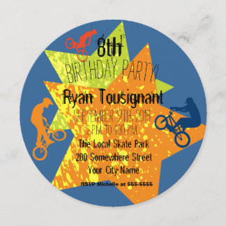 Invitación a un círculo de cumpleaños en bicicleta