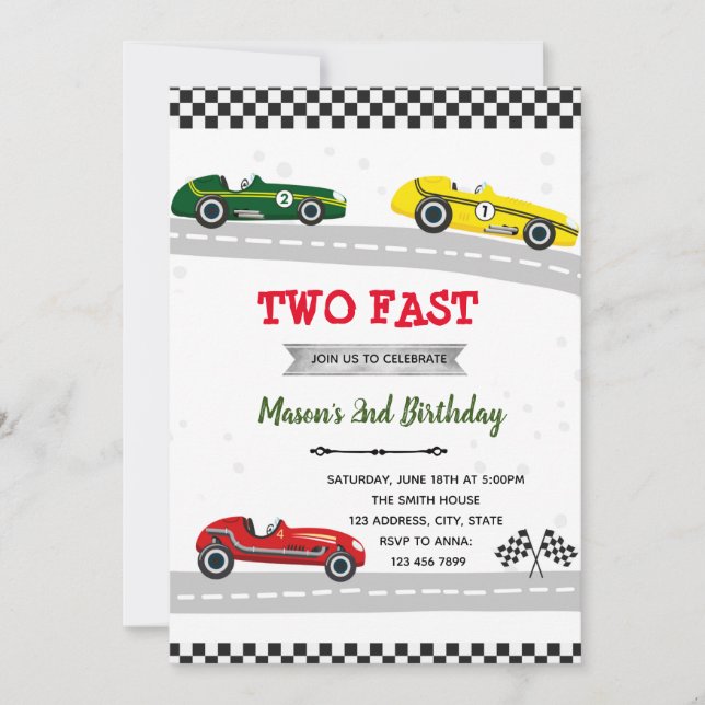 Invitación a un coche de carreras (Anverso)