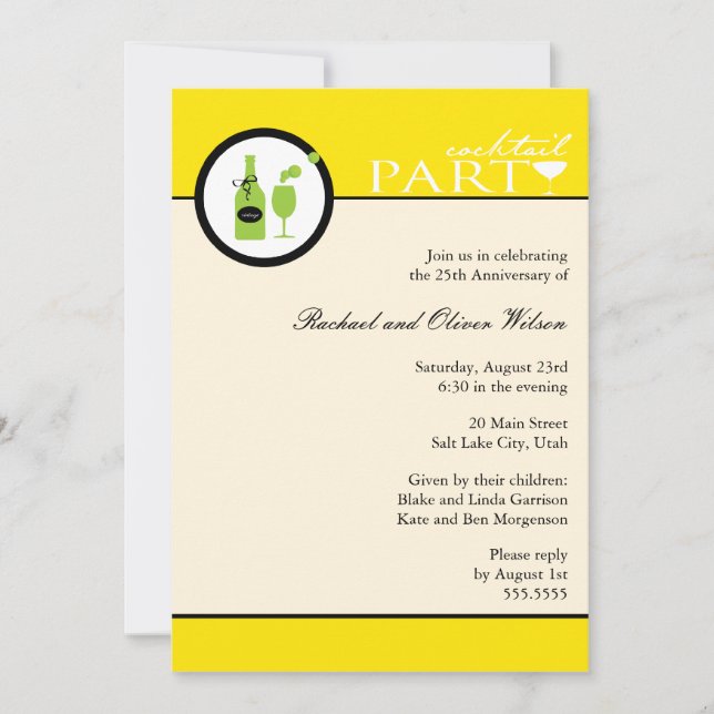 Invitación a un cóctel en el 25º aniversario (Anverso)