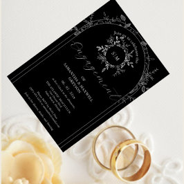 Invitación a un compromiso elegante y de lujo negr