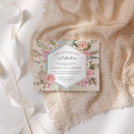 Invitación a un compromiso floral bohemio moderno