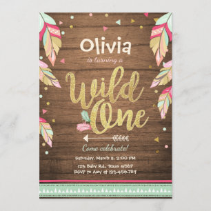 Invitación a un cumpleaños Chica de primer cumplea