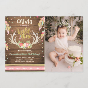 Invitación a un cumpleaños Chica de primer cumplea