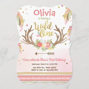 Invitación a un cumpleaños Chica de primer cumplea