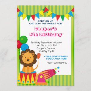 Invitación a un cumpleaños de Circus Lion