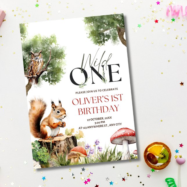 Invitación a un cumpleaños de Woodland Wild (Subido por el creador)