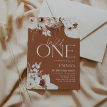 Invitación a un cumpleaños salvaje Boho Terracotta