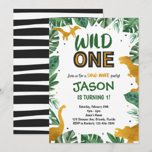 Invitación a un dinosaurio de Golden Wild