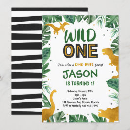 Invitación a un dinosaurio de Golden Wild