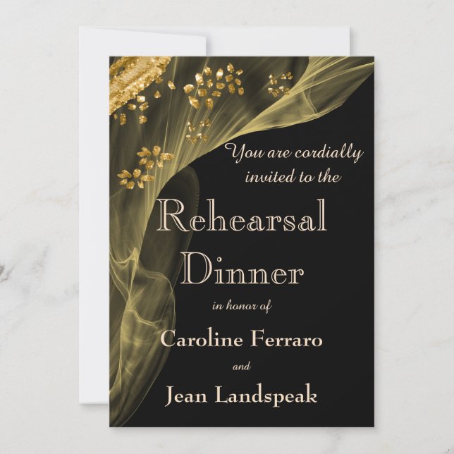Invitación a un ensayo para una cena rica en negro (Anverso)