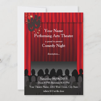 Invitación a un espectáculo de comedia de artes es