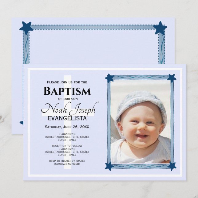 Invitación a un evento de BAPTISM moderno (Anverso / Reverso)