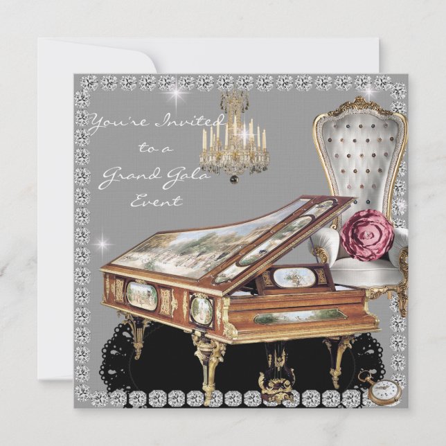 Invitación a un evento de Boda de diamantes de épo (Anverso)