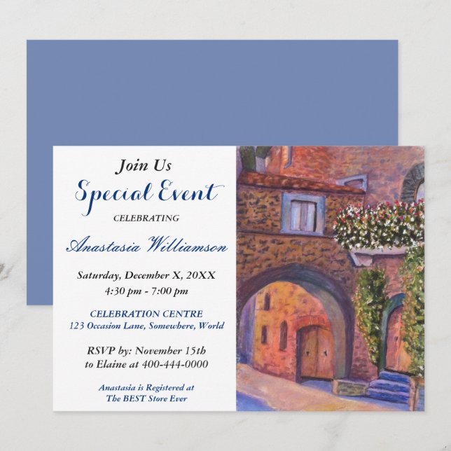 INVITACIÓN A UN EVENTO DE FIESTA DE VECINDARIO (Anverso / Reverso)