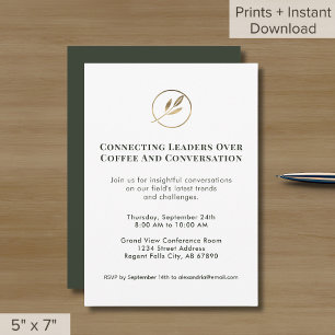 Invitación a un evento de red elegante con logotip