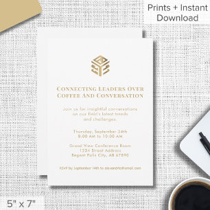 Invitación a un evento de red simple con logotipo