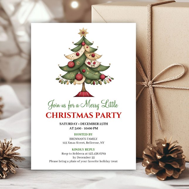 Invitación a un evento festivo y caprichoso alrede (Playful whimsical Christmas tree event invitation)