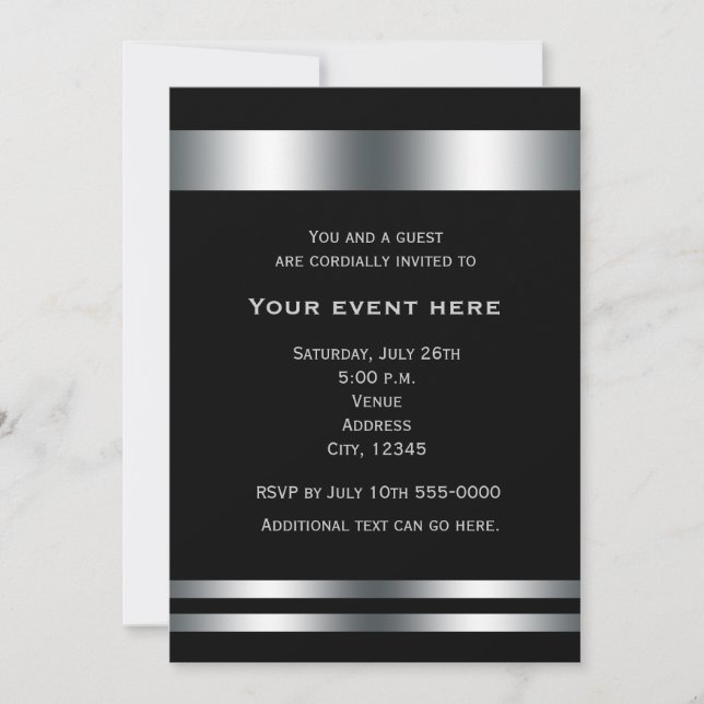 Invitación a un evento Fiesta de Cena Elegante de  (Anverso)