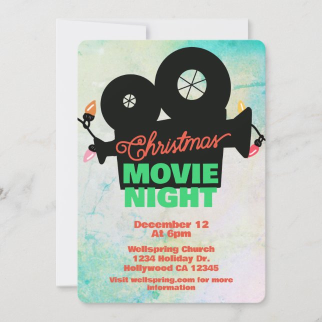 Invitación a un evento nocturno de navidades (Anverso)