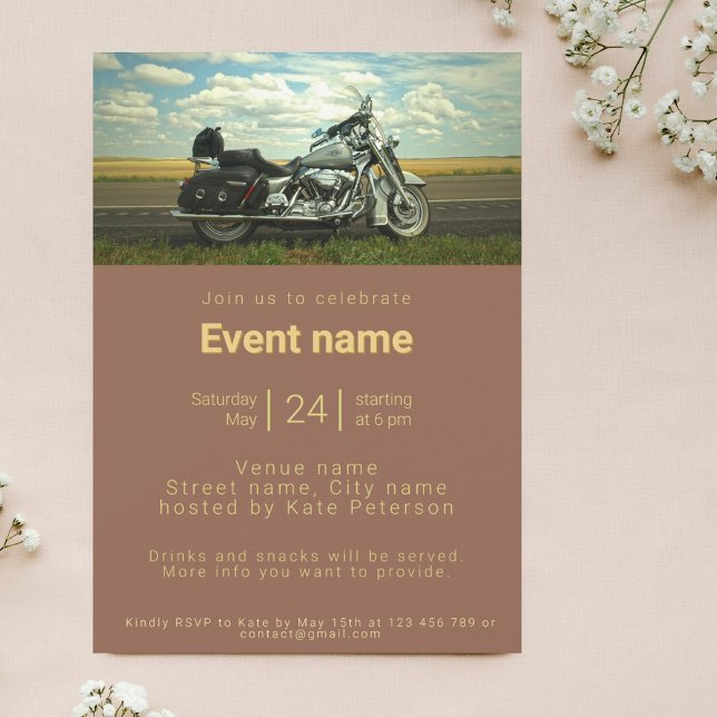 Invitación a un evento temático sobre motocicletas (Subido por el creador)