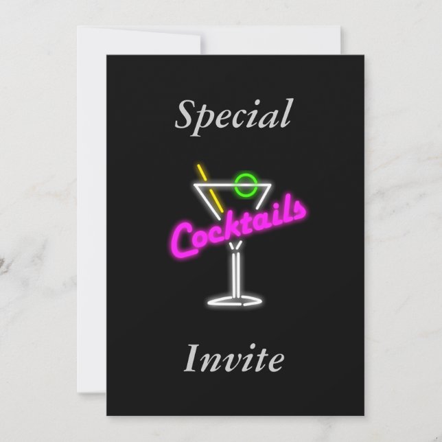 Invitación A Un Fiesta De Cócteles (Anverso)