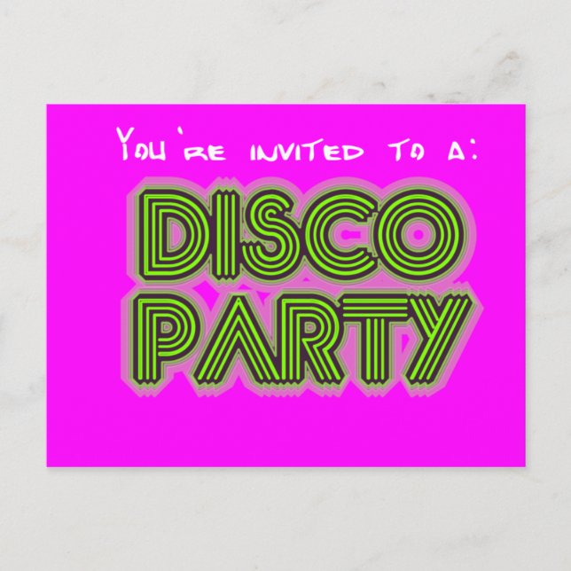 Invitación a un fiesta de discoteca (Anverso)