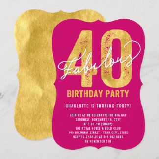Invitación a un Fiesta de los 40 años de oro y fab