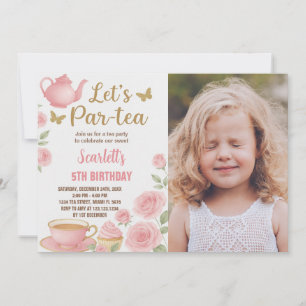 Invitación a un Fiesta de té de un Chica editable