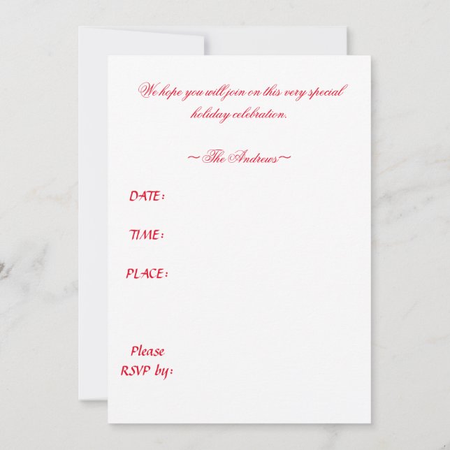 INVITACIÓN A UN FIESTA NAVIDAD (Reverso)