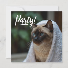 Invitación a un gato siamés en el Spa PARTY