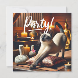 Invitación a un gato siamés en el Spa PARTY