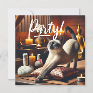 Invitación a un gato siamés en el Spa PARTY