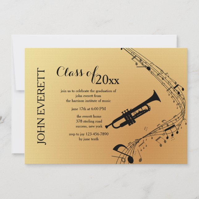 Invitación a un instrumento musical de Trumpet (Anverso)