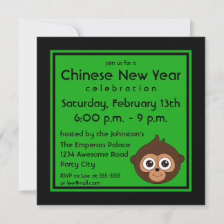 Invitación a un mono de Año Nuevo chino 2016