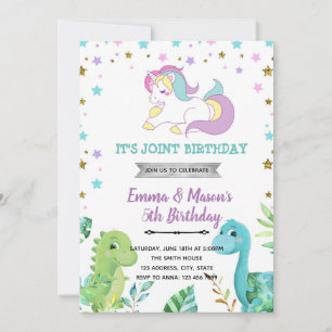 Invitación a un niño dragón de unicornio
